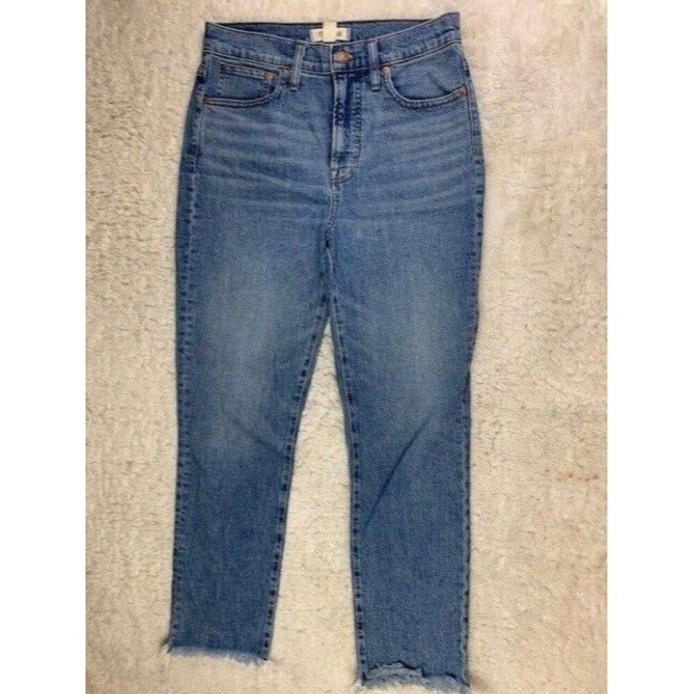 Madewell Size 28 Womens Jeans Perfect Vintage Crop Raw Hem Med Wash Stretch